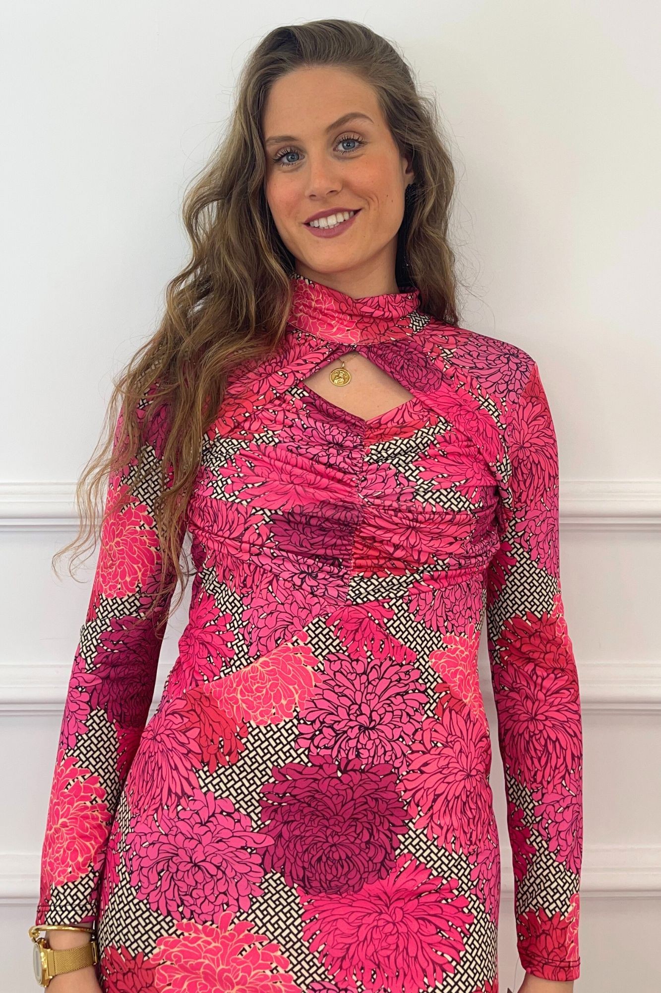 copy of VESTIDO DRAPEADO VOLANTE - FRESA