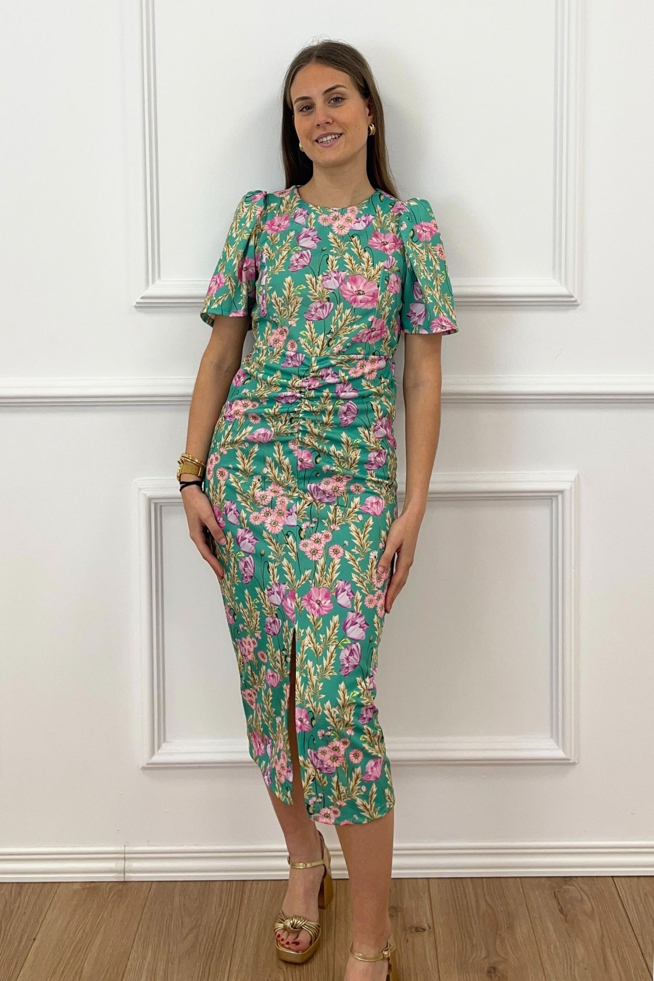 copy of VESTIDO DRAPEADO VOLANTE - FRESA