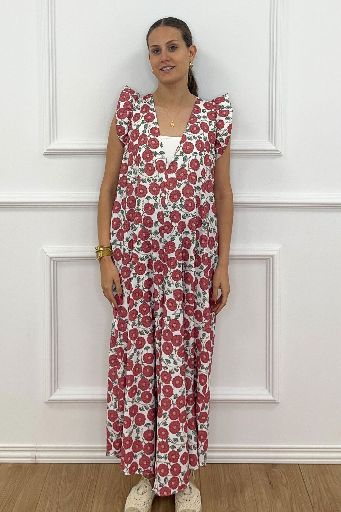 copy of VESTIDO DRAPEADO VOLANTE - FRESA