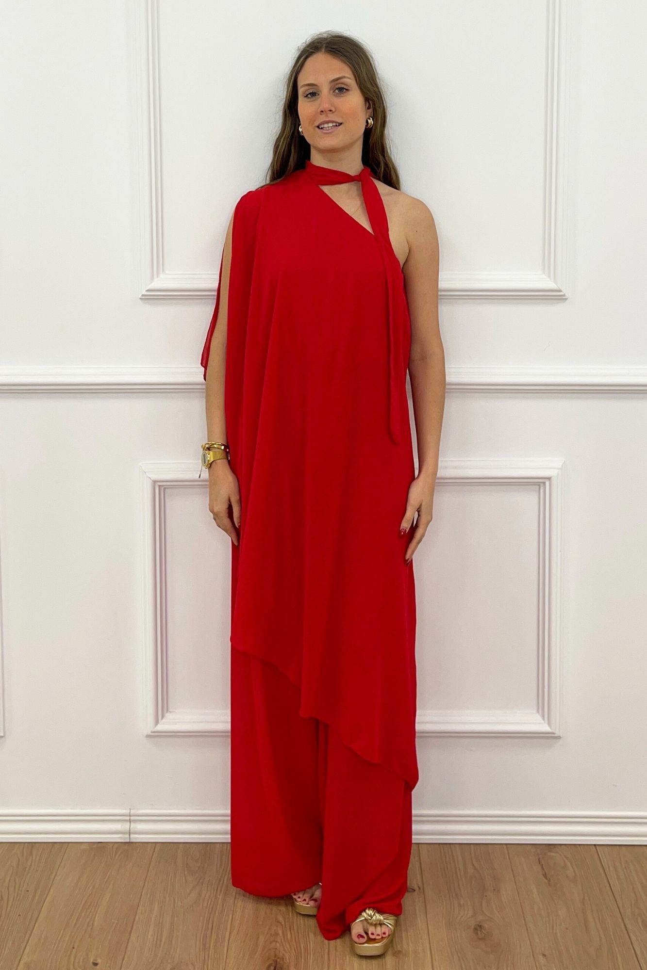 copy of VESTIDO DRAPEADO VOLANTE - FRESA