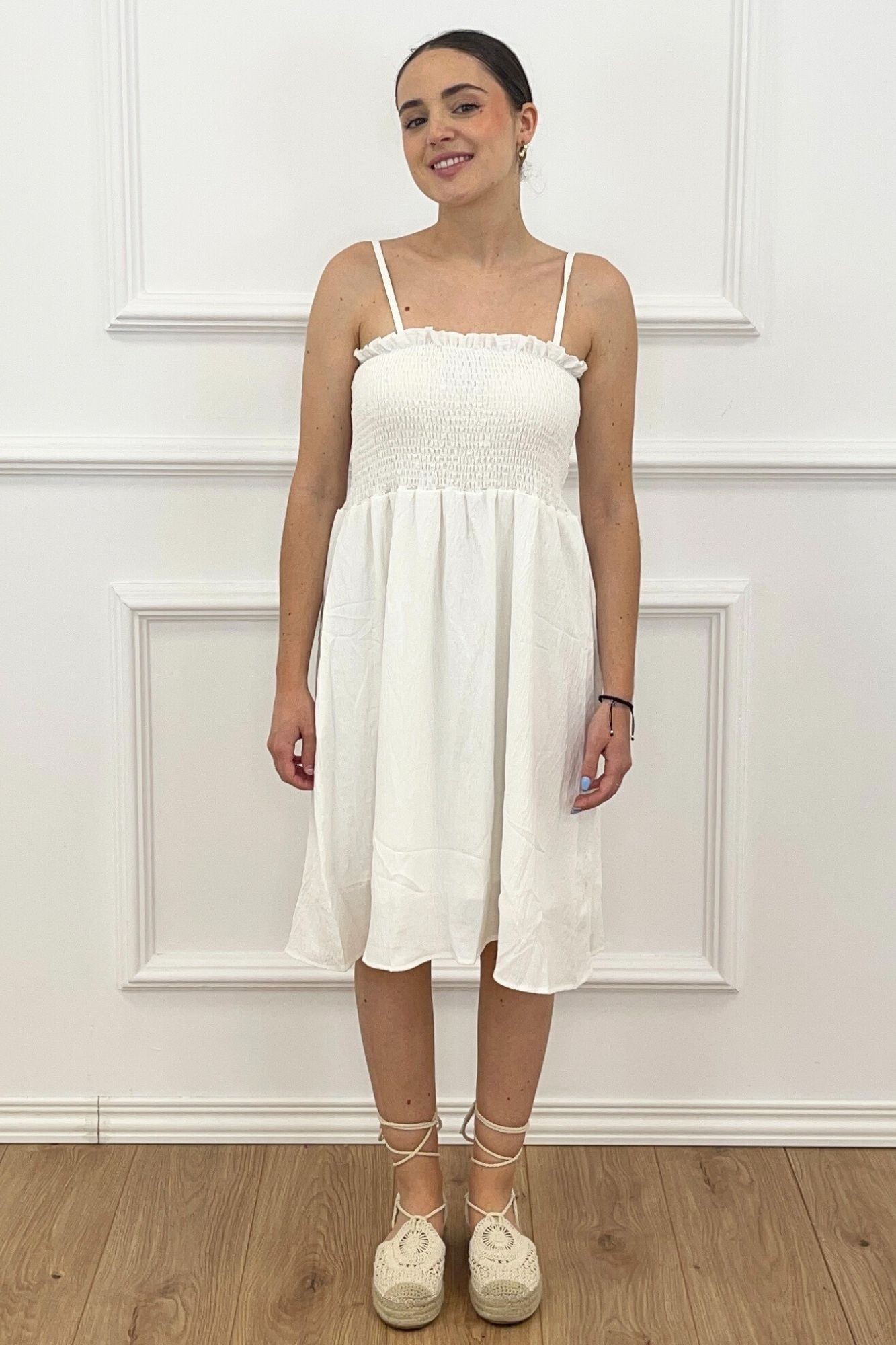 VESTIDO CORTO PANAL BLANCO