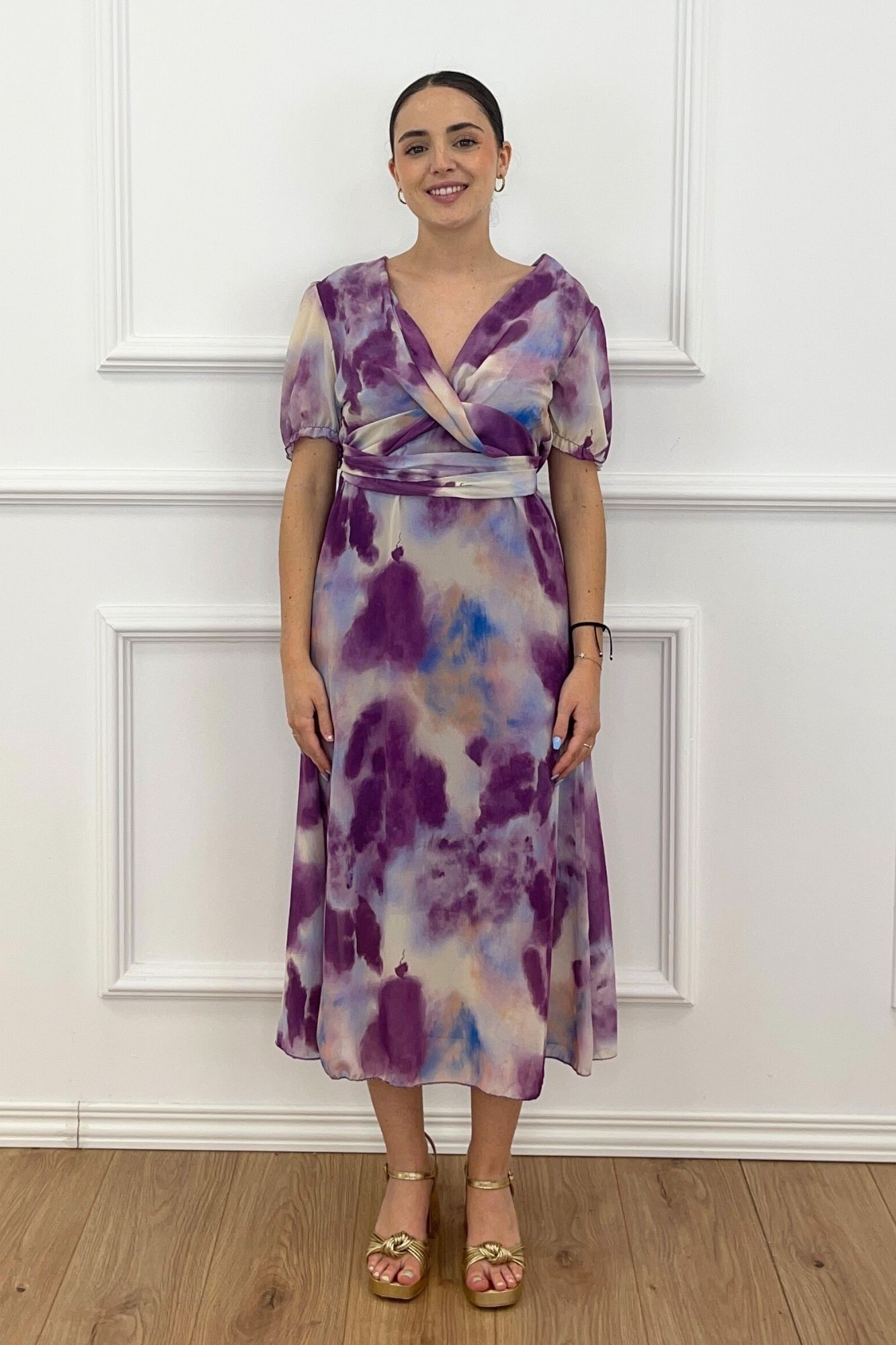 copy of VESTIDO DRAPEADO VOLANTE - FRESA