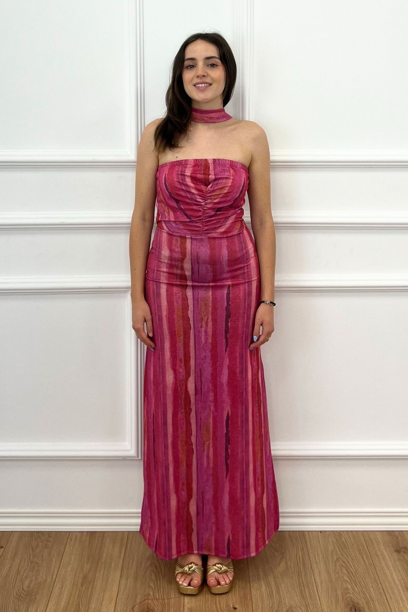 copy of VESTIDO DRAPEADO VOLANTE - FRESA