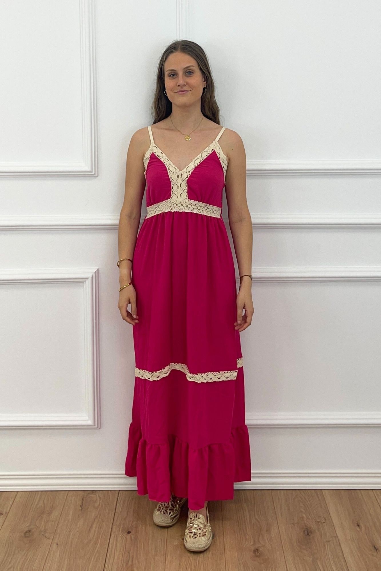 copy of VESTIDO DRAPEADO VOLANTE - FRESA