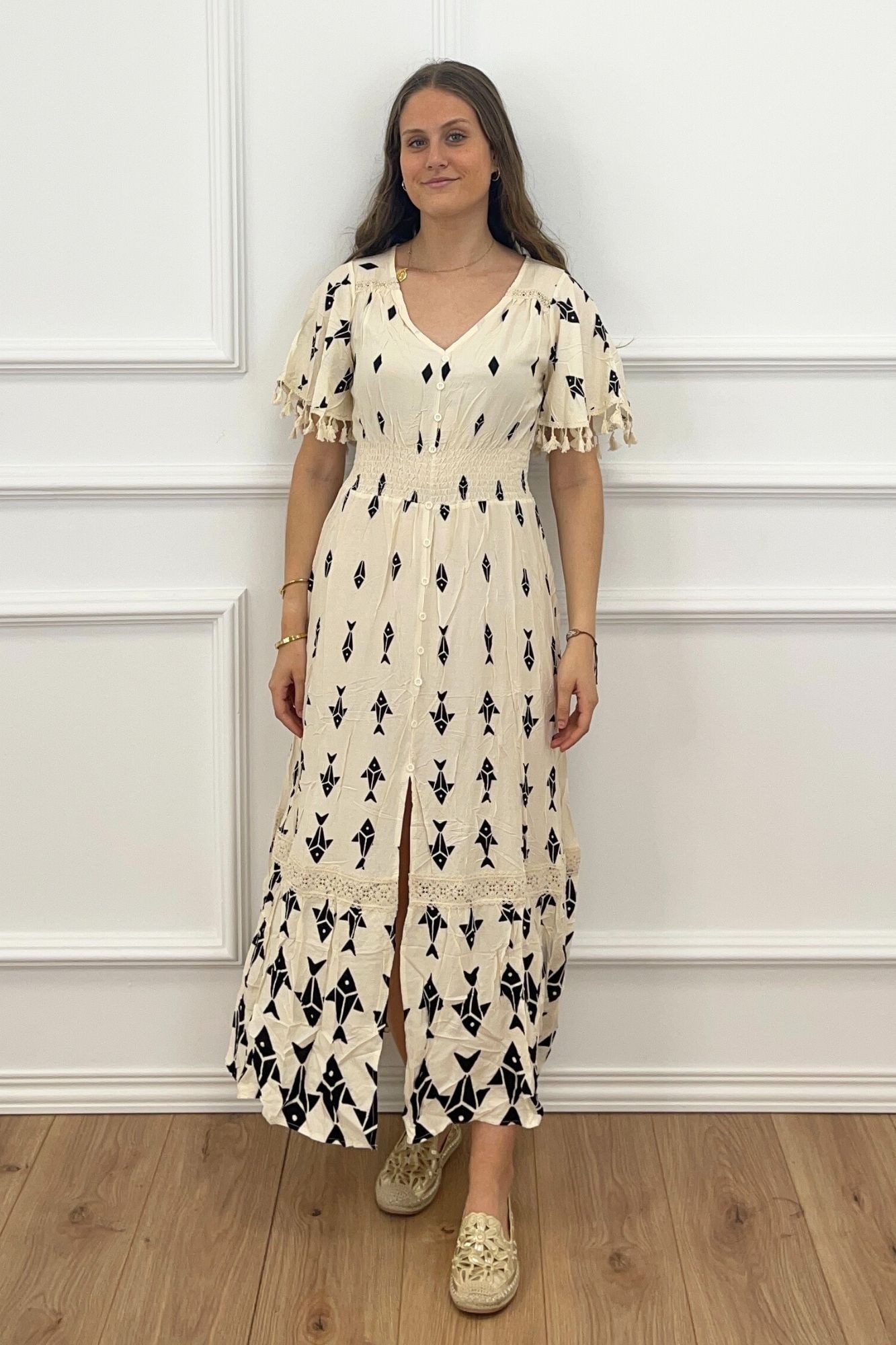 copy of VESTIDO DRAPEADO VOLANTE - FRESA