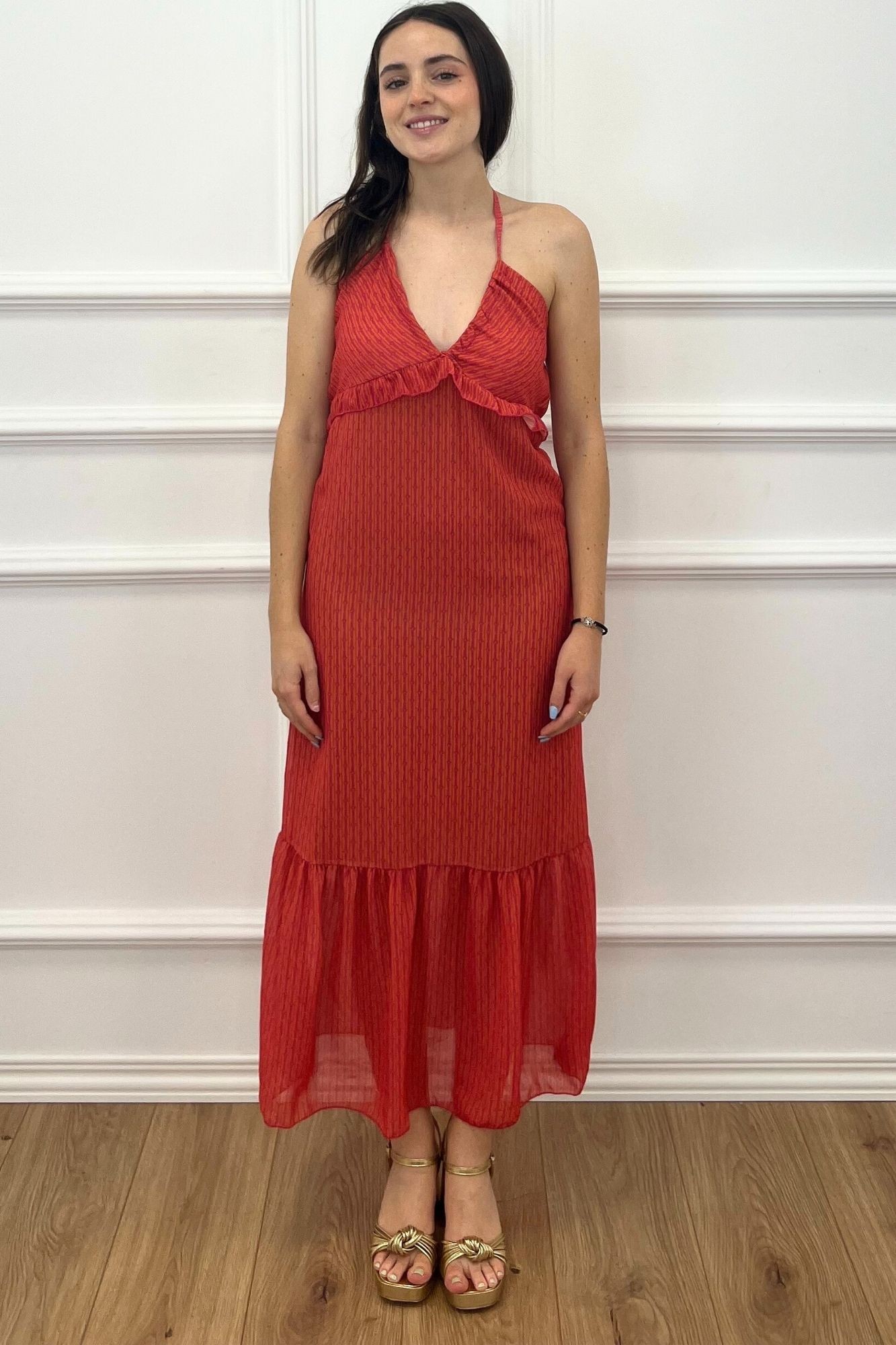 copy of VESTIDO DRAPEADO VOLANTE - FRESA