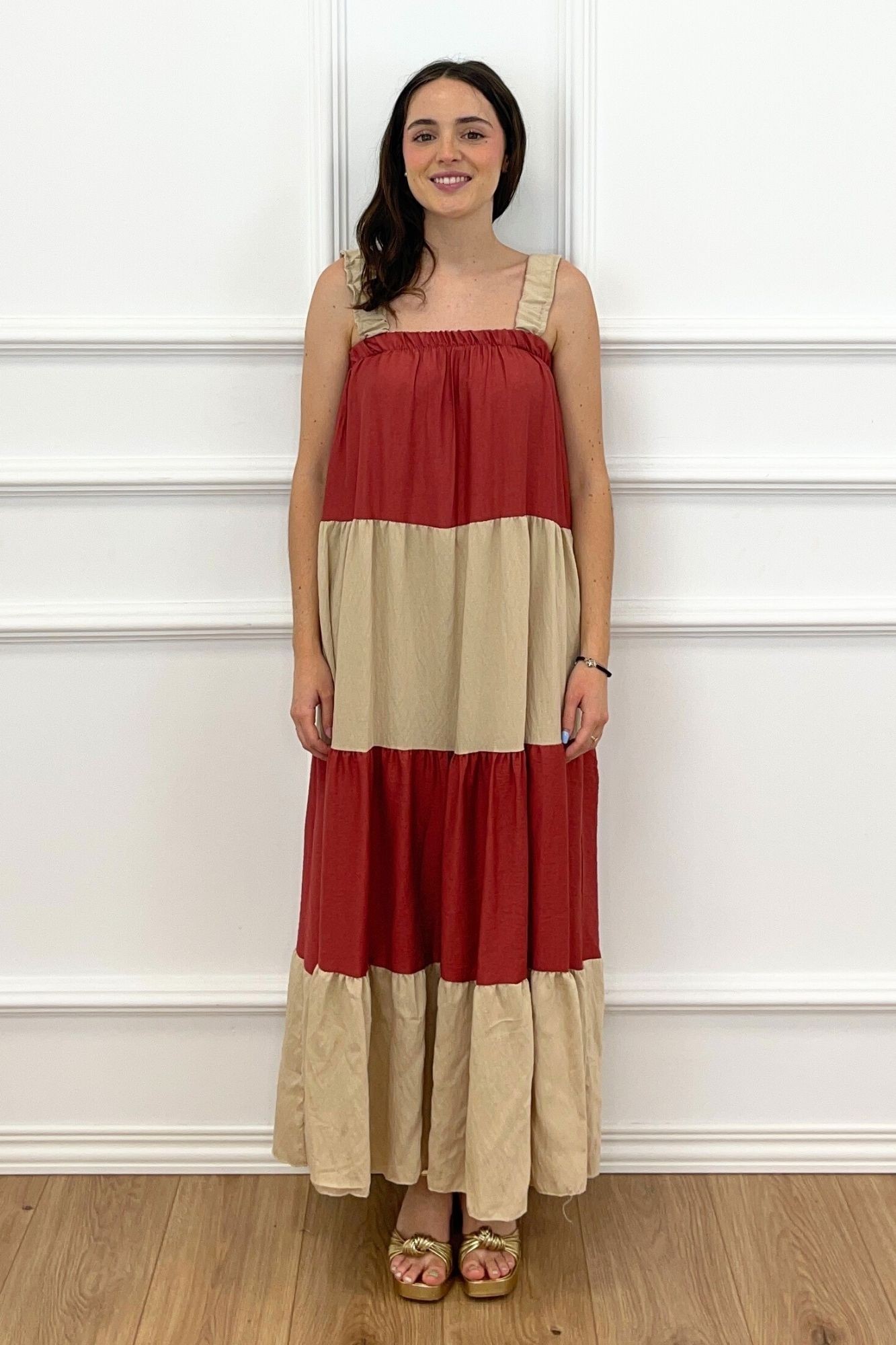 copy of VESTIDO DRAPEADO VOLANTE - FRESA