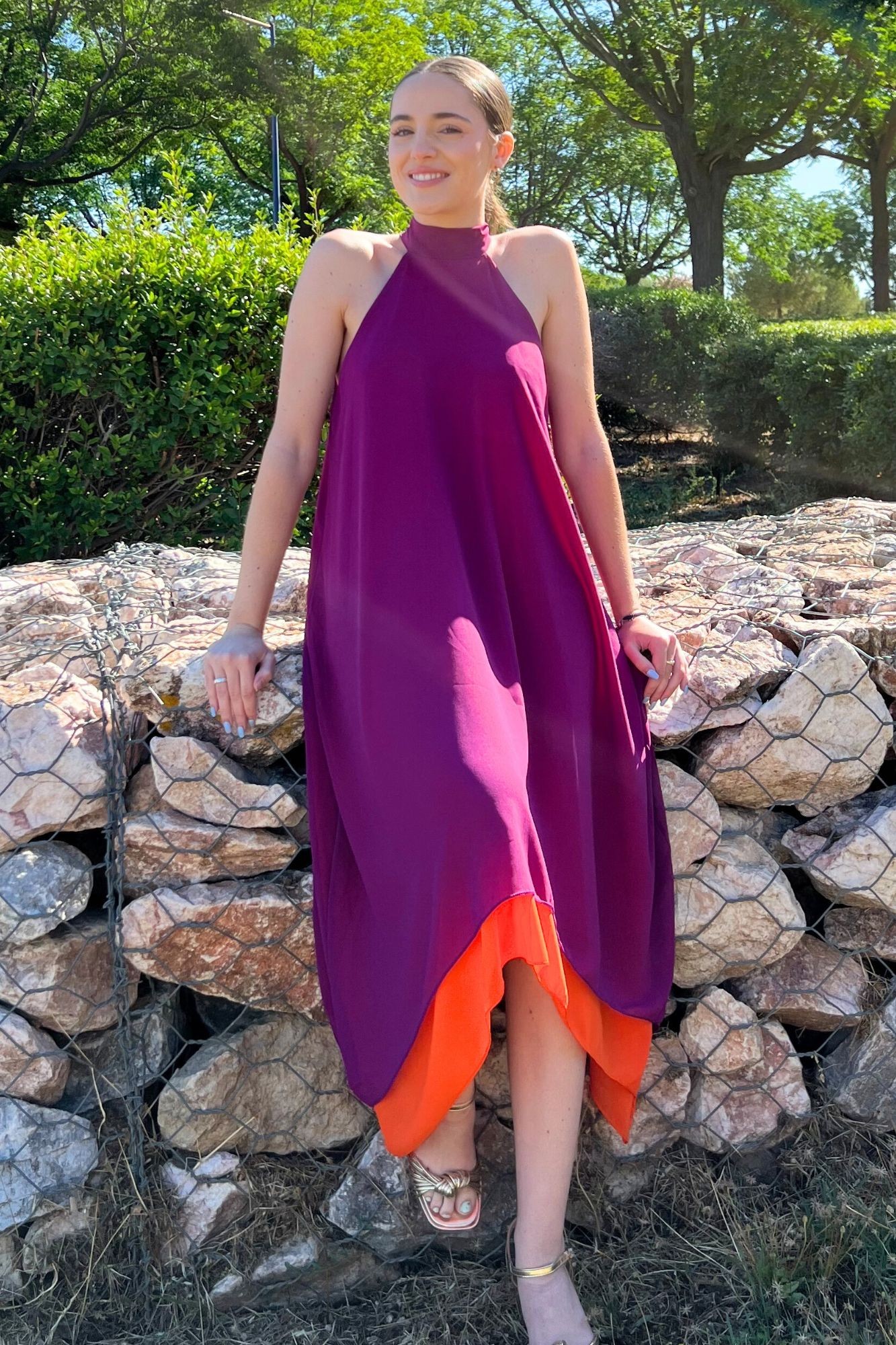 copy of VESTIDO DRAPEADO VOLANTE - FRESA