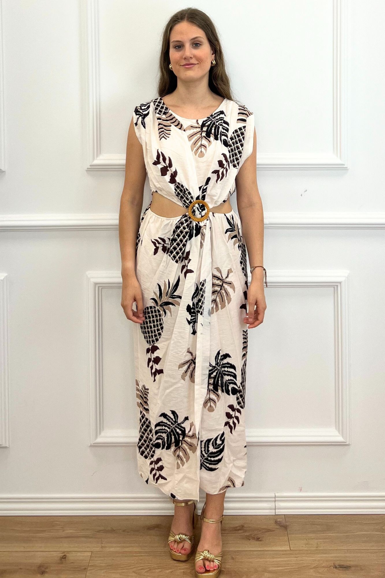 copy of VESTIDO DRAPEADO VOLANTE - FRESA