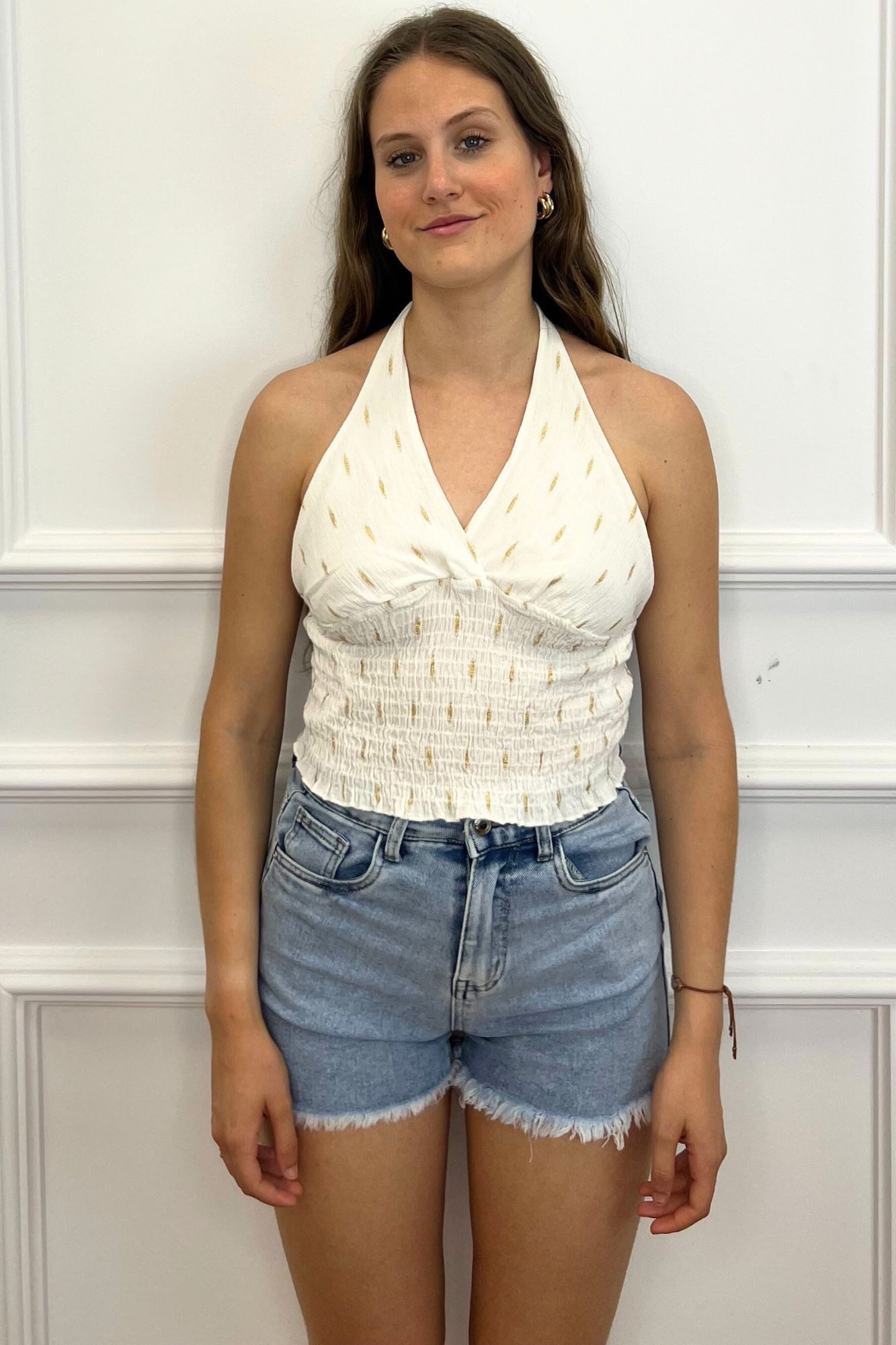 TOP HALTER DESTELLO BLANCO