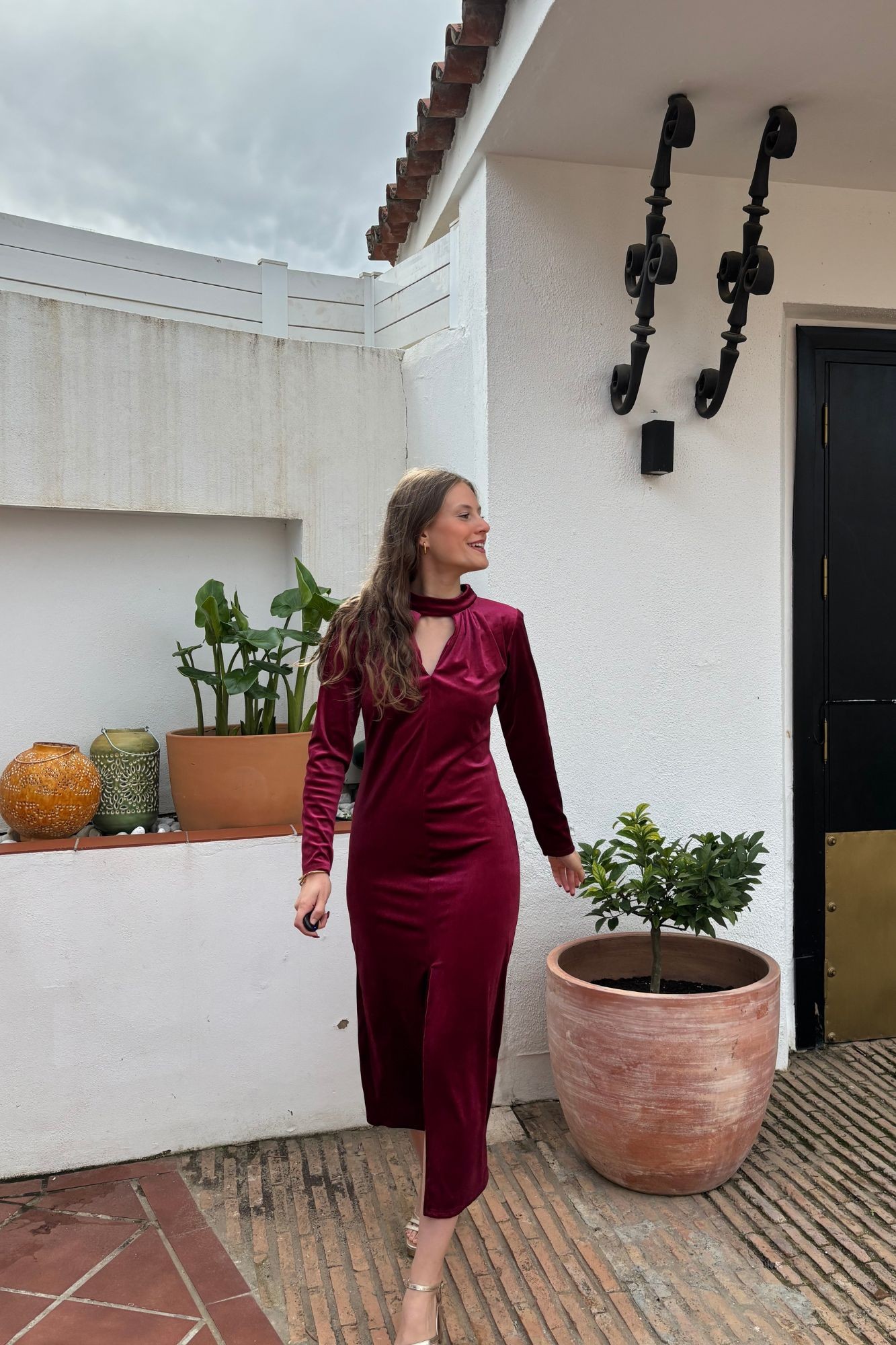 VESTIDO ELEGANT BURDEOS