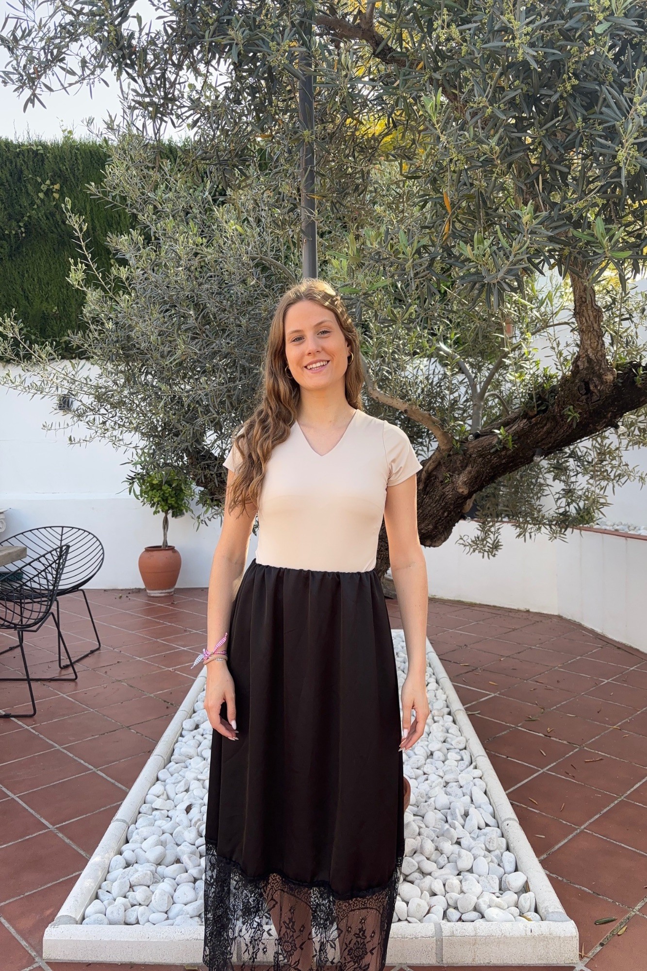 FALDA KARINA ENCAJE NEGRO