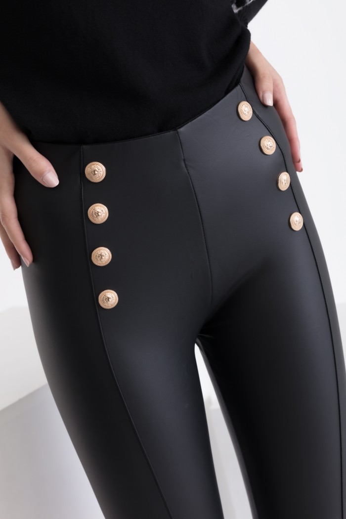 Leggings cheap piel negro